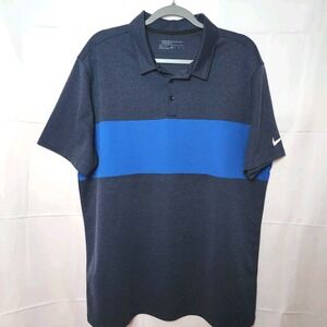 Nike Golf Dri-Fit  Mens‎ Blue Polo Shirt Size XL
